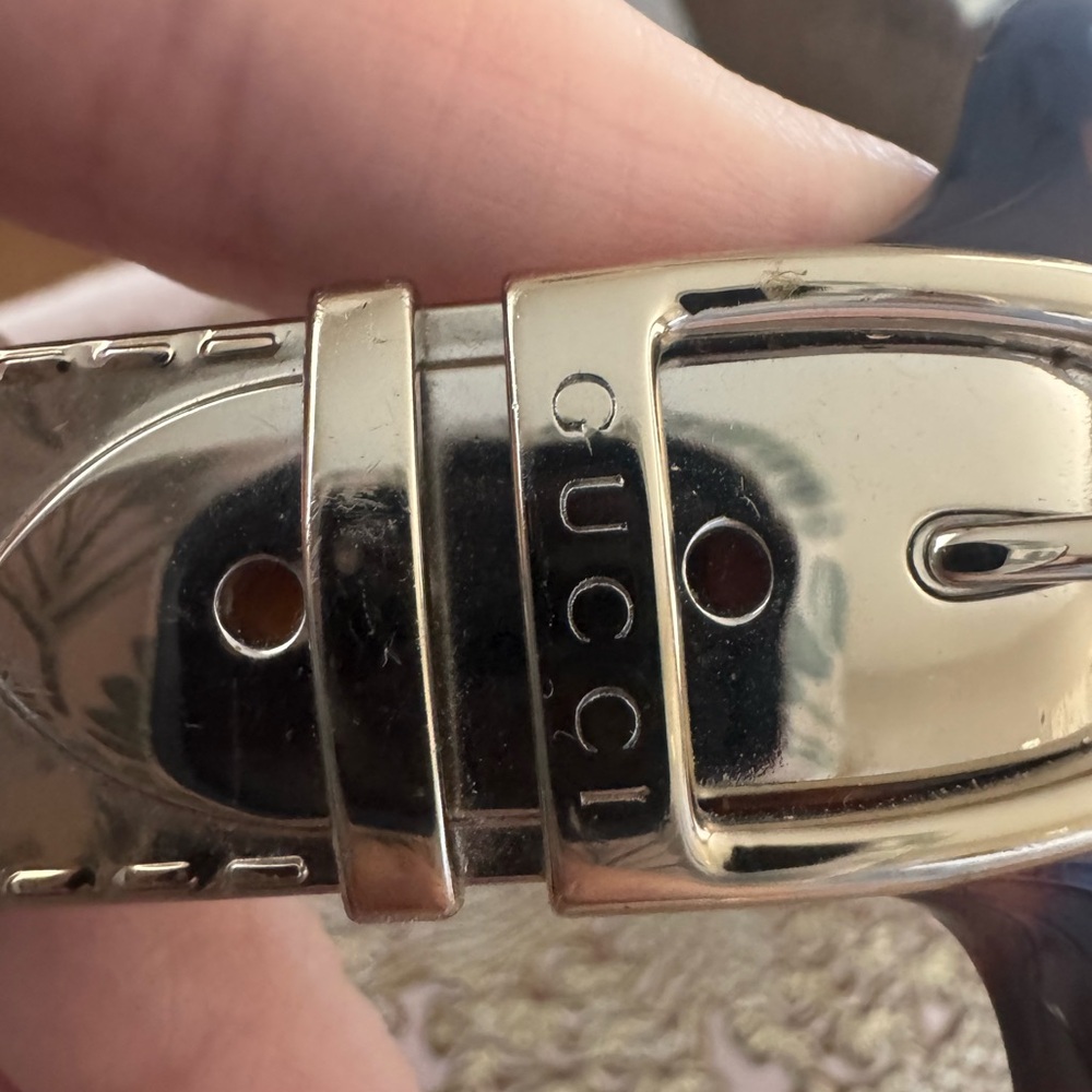 Y2K Gucci Brown and Gold Oversized Buckle Sunglasses - Picture 3 of 5